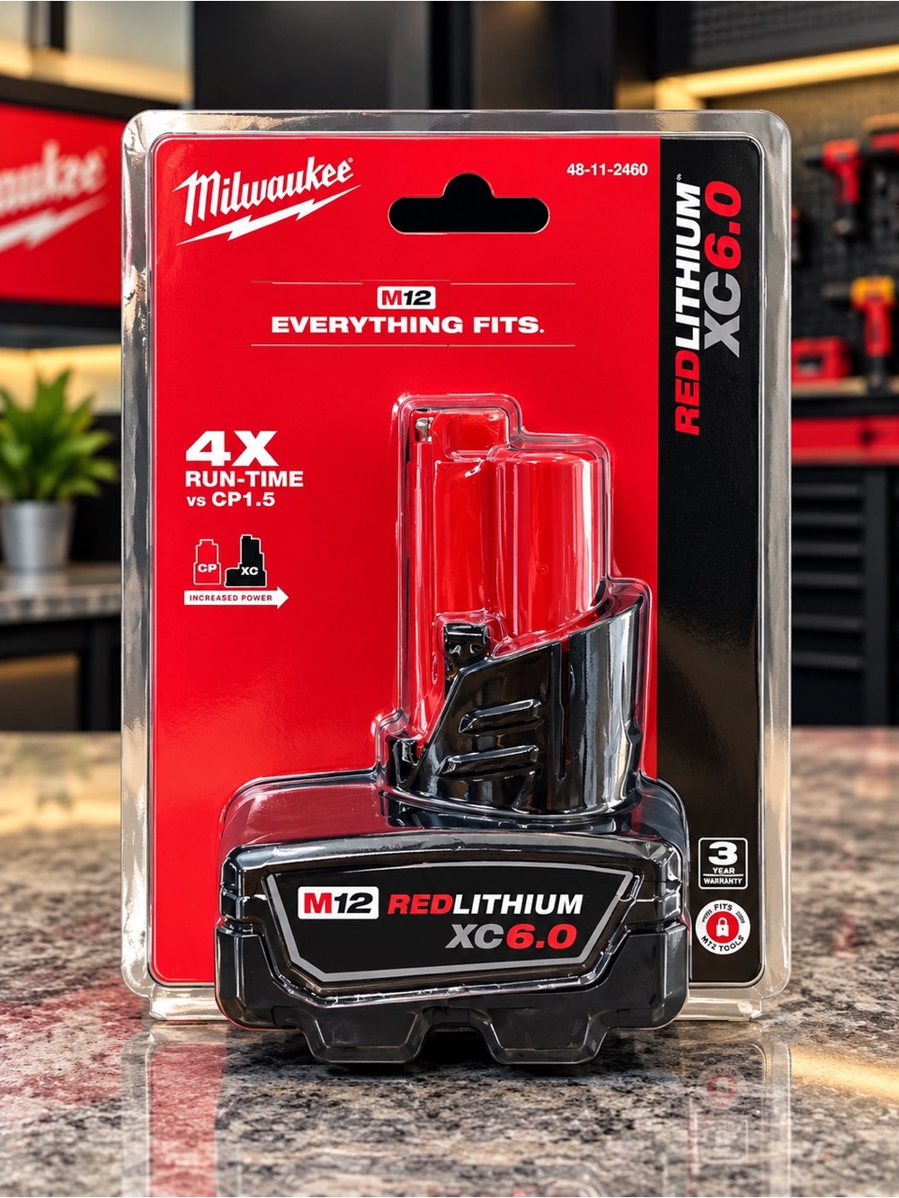 Milwaukee M12 REDLITHIUM XC 6.0 Battery Pack - Red/Black ($129 Retail)